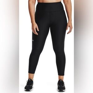 Under Armour Women's High Rise Ankle Compression Leggings Black w/ Pocket Large